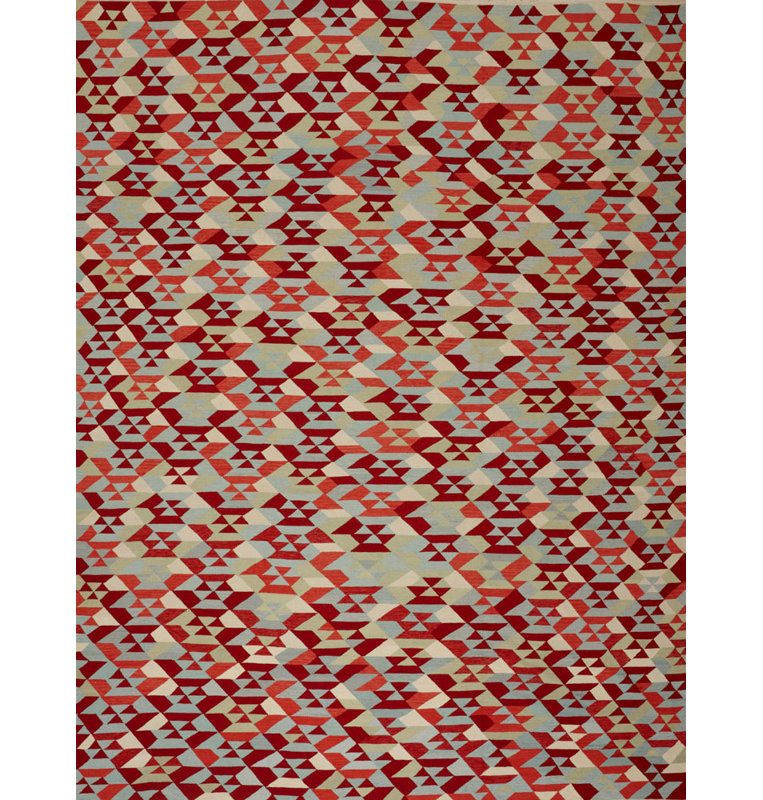 Geometric Area Rug in Red/Orange