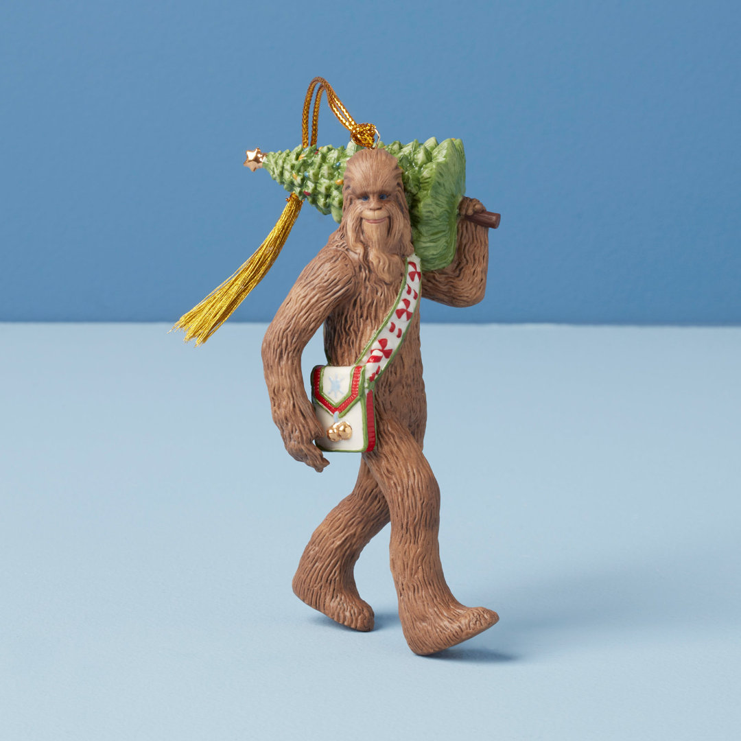 LICENSED NON DATED Chewbacca With Christmas Tree Ornament Lenox