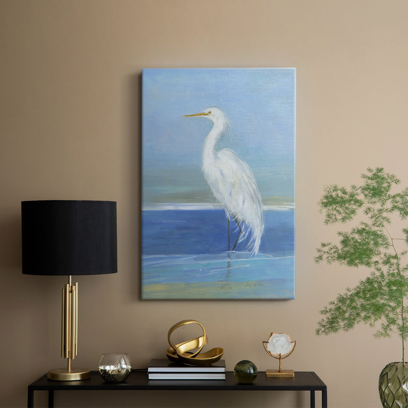 Wading Egret II -Gallery Wraraped Cavas, H 27 po x l 18 po