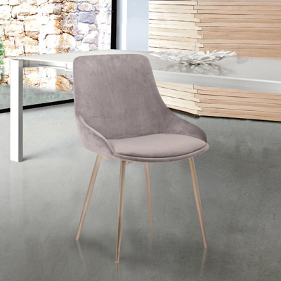 Aayana Dining Accent Chair in Velvet with Metal Legs