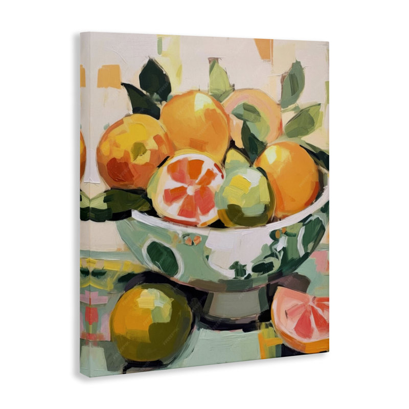  Art mural sur toile "Fruit Basket Abstraction" par LSR Design Studio, H 20 po x l 16 po