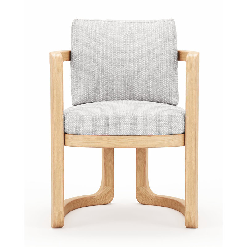 Muse Outdoor Teak Dining Armchair, Light Gray