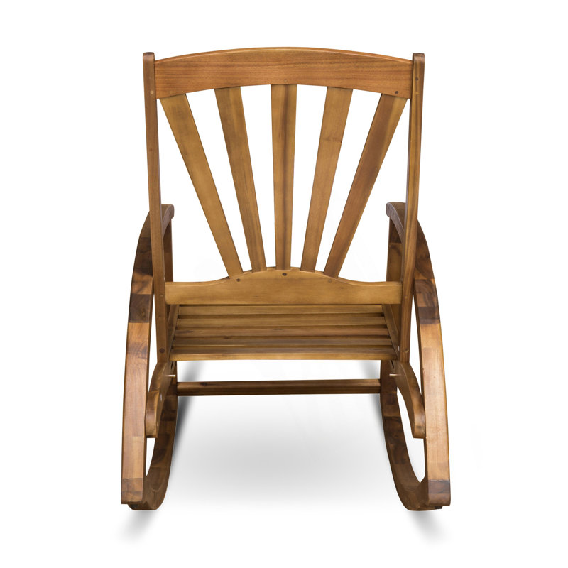 Chaise berçante d'extérieur en bois, Teck