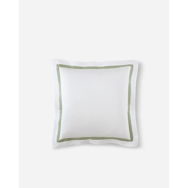Frame Sham, White/Sage