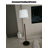 French Retro-Style Black Walnut, Brass & Silk Floor Lamp