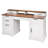 59" Farmhouse Office Desk with Barn Door, Charging Station & Storage Cabinet, Rustic Home Study Desk with Monitor Stand, Keyboard Tray and File Drawer for Study or Living Room-1797931031