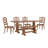 Gildas 78" Solid Wood Oak Finish Top 7-Piece Dining Set With French Ladder Back Chairs-1836830950-1836830949
