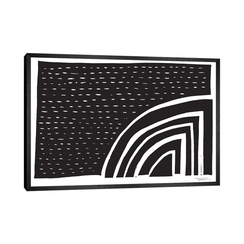Curves And Forms by Statement Goods - Floater Frame Gallery-Wrapped Canvas Giclée on Canvas, 45.72 cm H x 66.04 cm W, Black