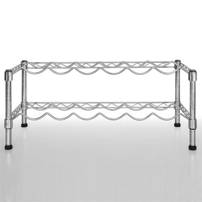 PePPer 12 Bottle Floor Wine Bottle Rack in Silver