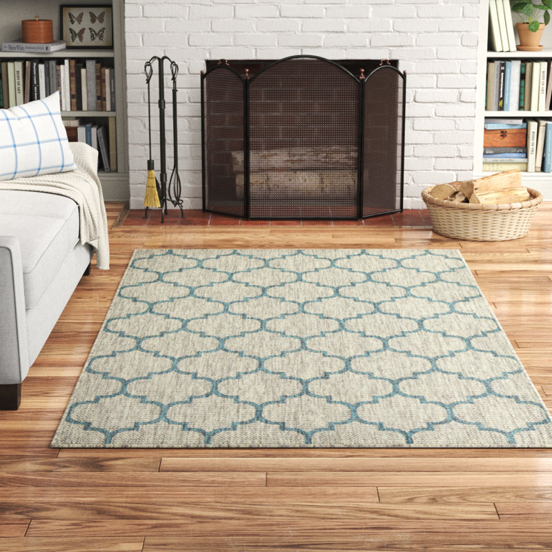 Tapis gris à motif géométrique Bethany-Mai, Rectangle 5 pi 1 po x 8 pi