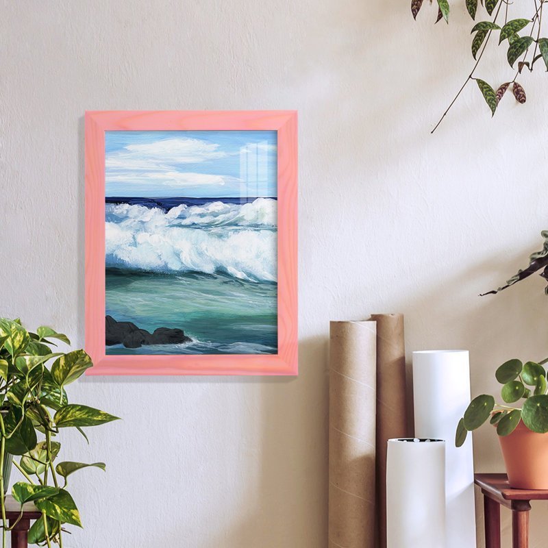 Barrel Break I, reproduction d'art encadrée, H 11 po x l 9 po x P 1 po, Rose