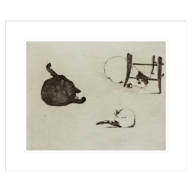 «Les chats» par Édrede Manet, impression giclée sur cadre, H 17,75 po x l 21,12 po