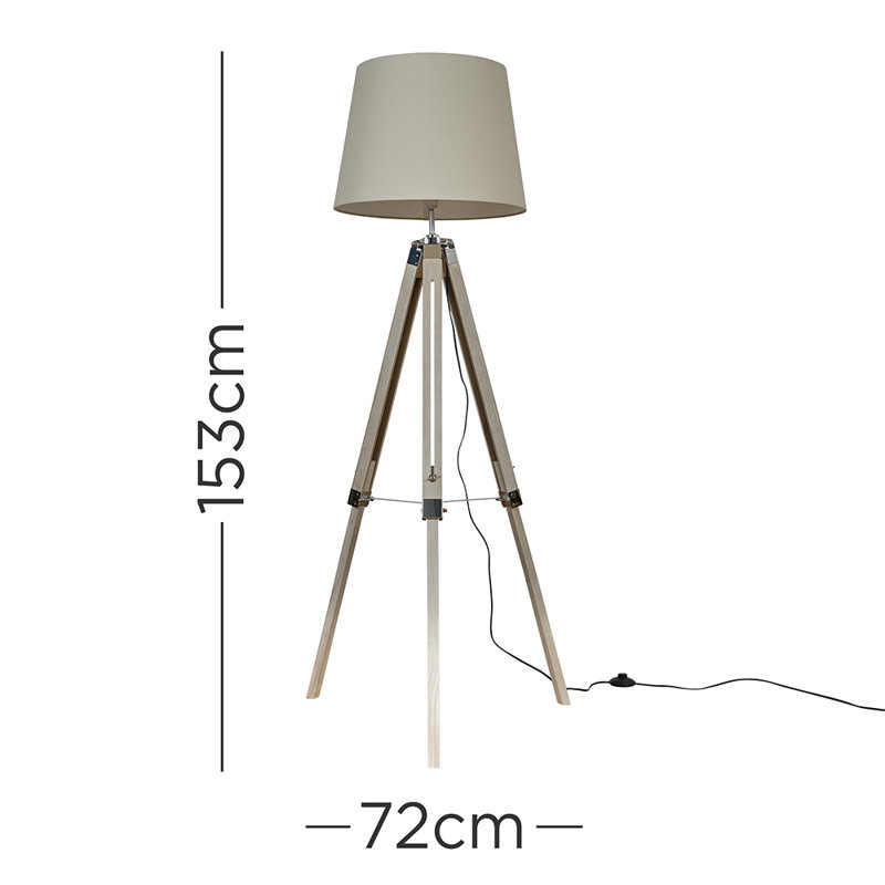 Bella Vista Tripod Floor Lamp, Beige