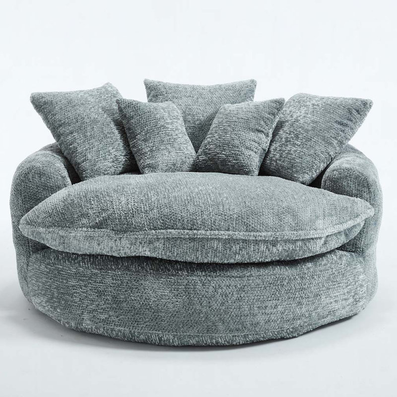 Canapé à billes avec éponge de haute qualité, Light Blue Polyester