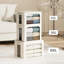 Ensemble de 4 bacs de rangement pour vêtements empilables avec cadre et couvercles en métal - Contenants de rangement en tissu pliables avec fenêtres transparentes, fermetures à glissière et poignées pour l'organisation à la maison-1349894622-1349894609