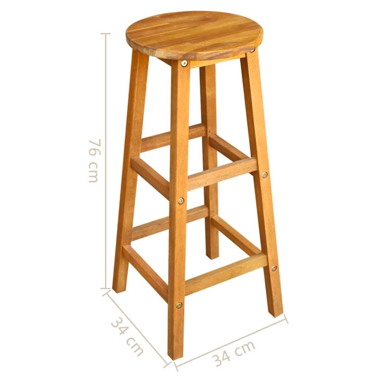 Garvan Solid Wood Bar Stool with Solid Wood Frame