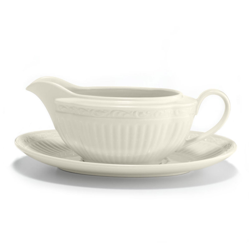 Mikasa Italian Countryside Gravy Boat and Saucer Set