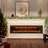 76.43'' W Wall Mounted and Recessed Electric Fireplace with Multicolor Flame, Timer, Remote Control