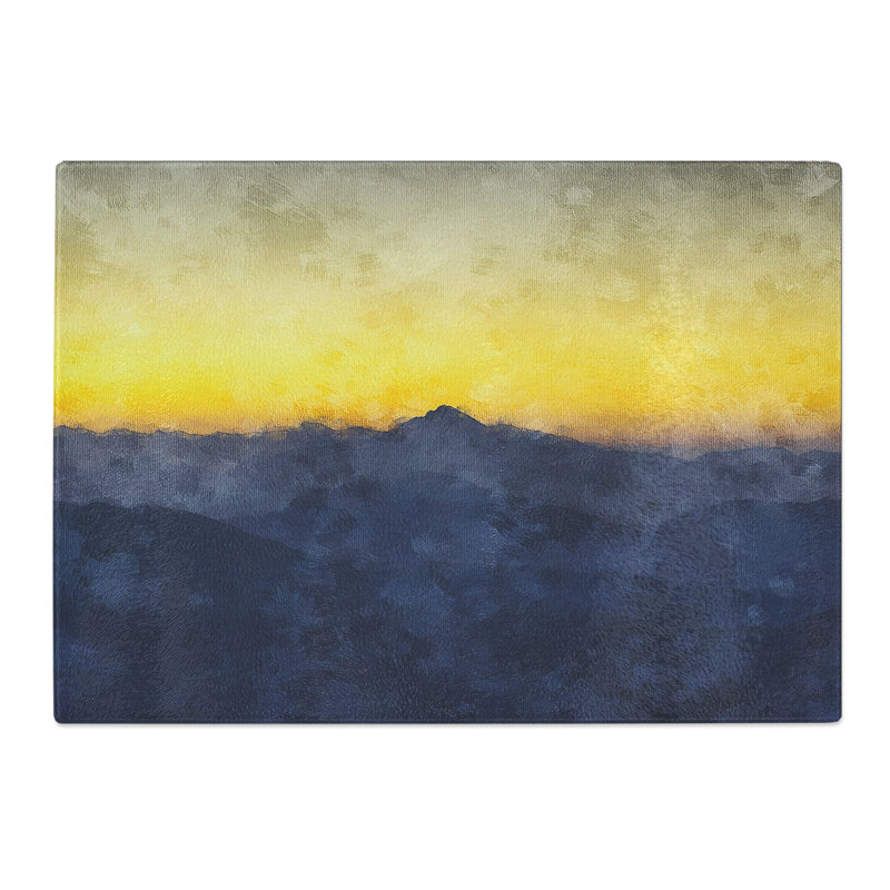 Tempered Glass Mountain Sunrise in Italy Chopping Board, 28.5 cm x 39 cm