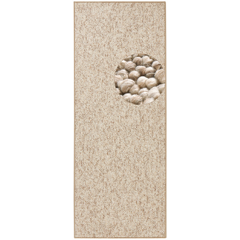Wolly Beige Rug, Runner 80 x 200cm