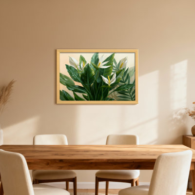 Plantes et fleurs Fleurs blanches Feuilles vertes Motif tropical