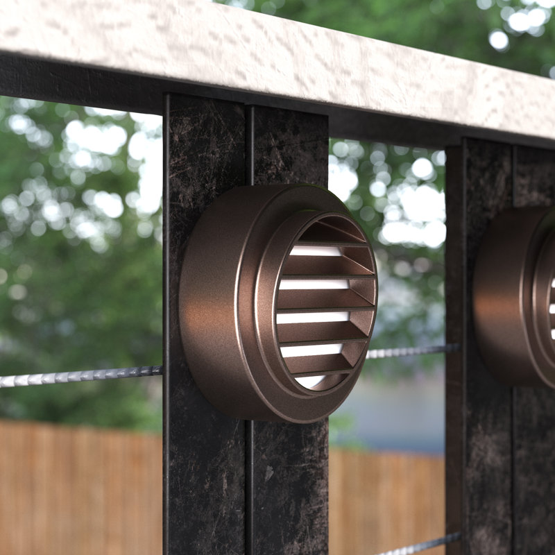 Persiane LED Landscape Deck Light Low Voltage Fence Light Waterproof Bronze Warm White