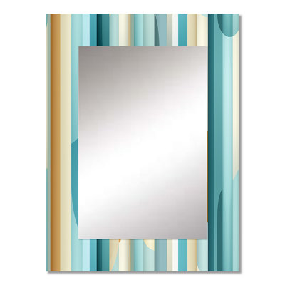 Sewickley Zen Tranquility Striped Pattern - striped  Unique Mirror, Striped, Abstract Large Wall Mirror, Printed Metal Art