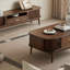 Table basse en bois massif rétro au design unique