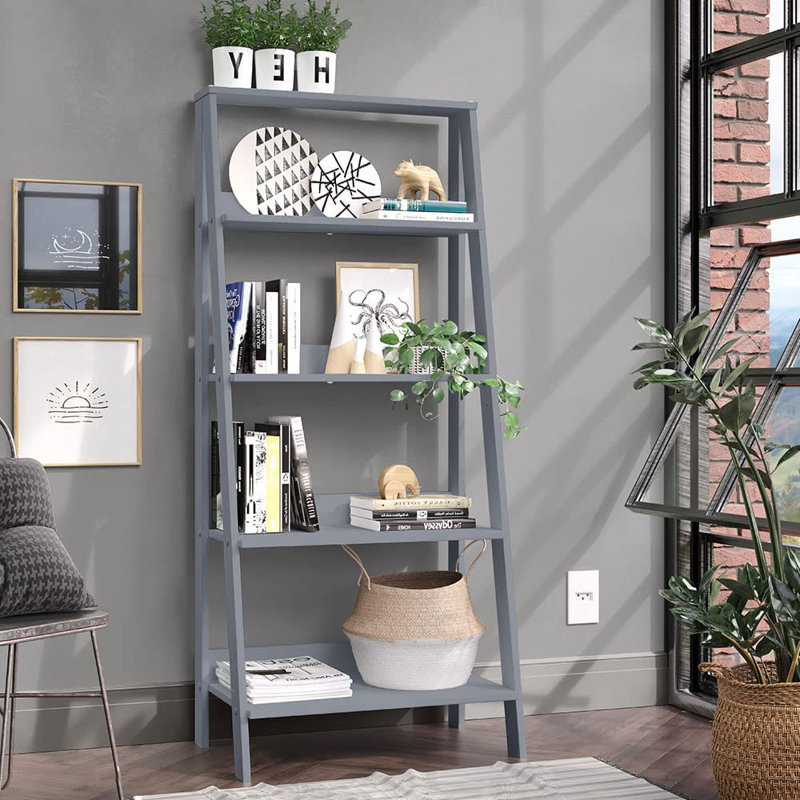 Aeden Ladder Bookcase, Grey
