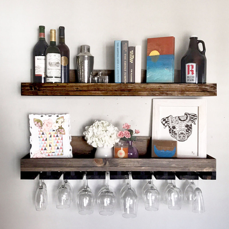 Castile 2 Piece Solid Wood Accent Shelf