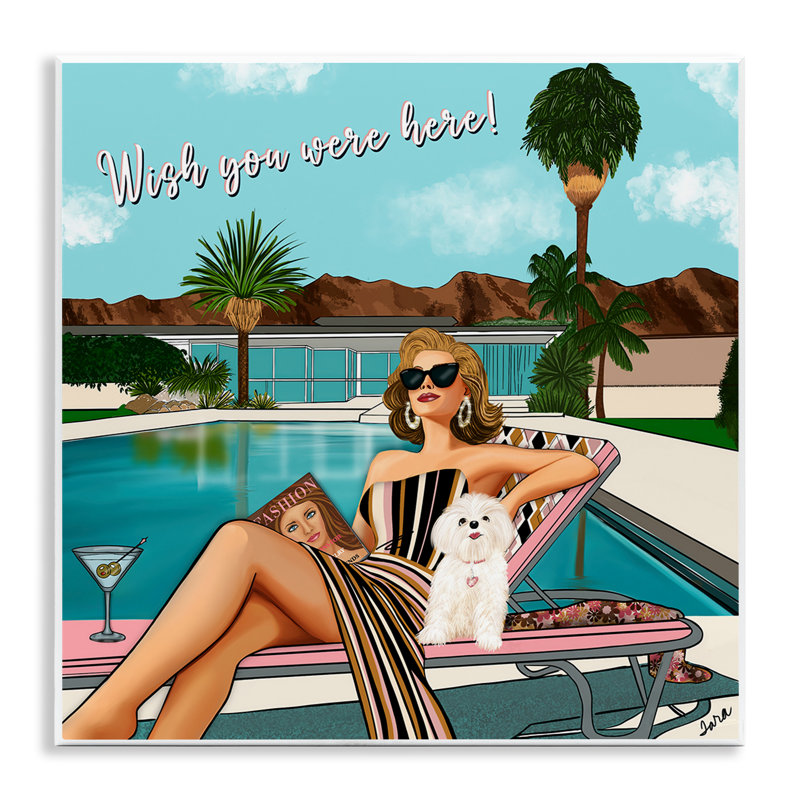 «Wish You Were Here», plaque murale Palm Springs, design par Tara Boone