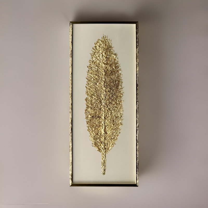 Golden Leaf Brown Background Shadow Box With Golden PS Frame