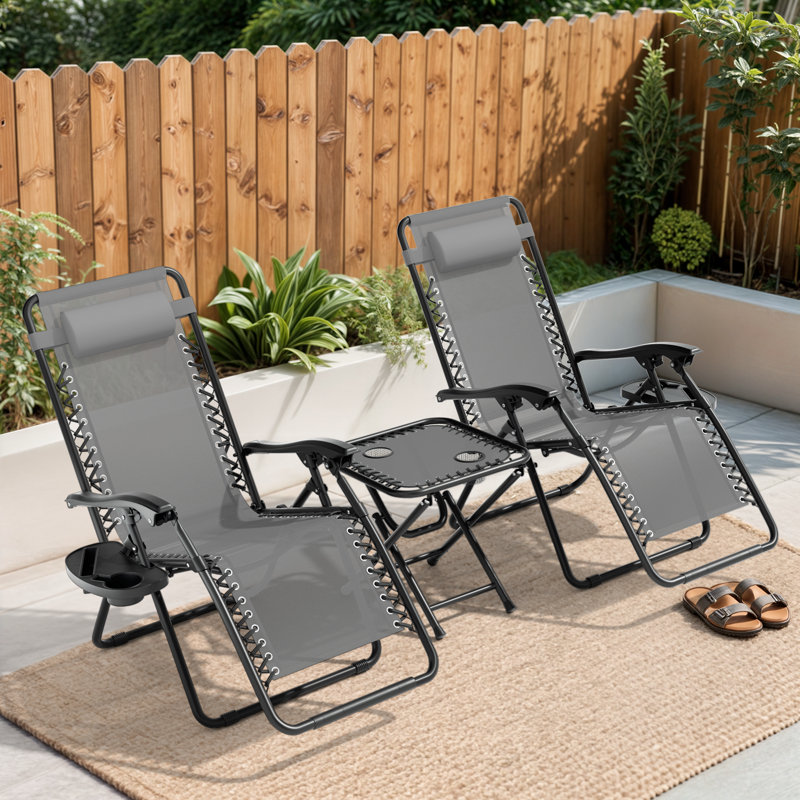 Fauteuils inclinables portatifs réglables pour l'extérieur, Gris