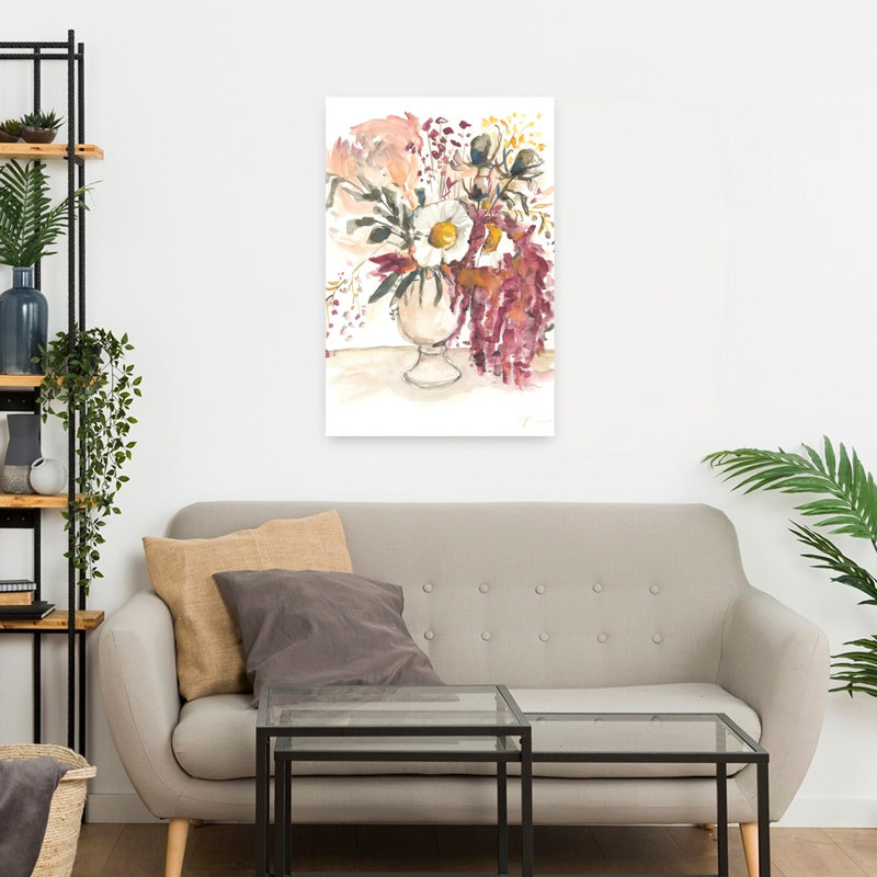 «Step Into Fall», art floral abstrait contemporain, H 24 po x l 16 po