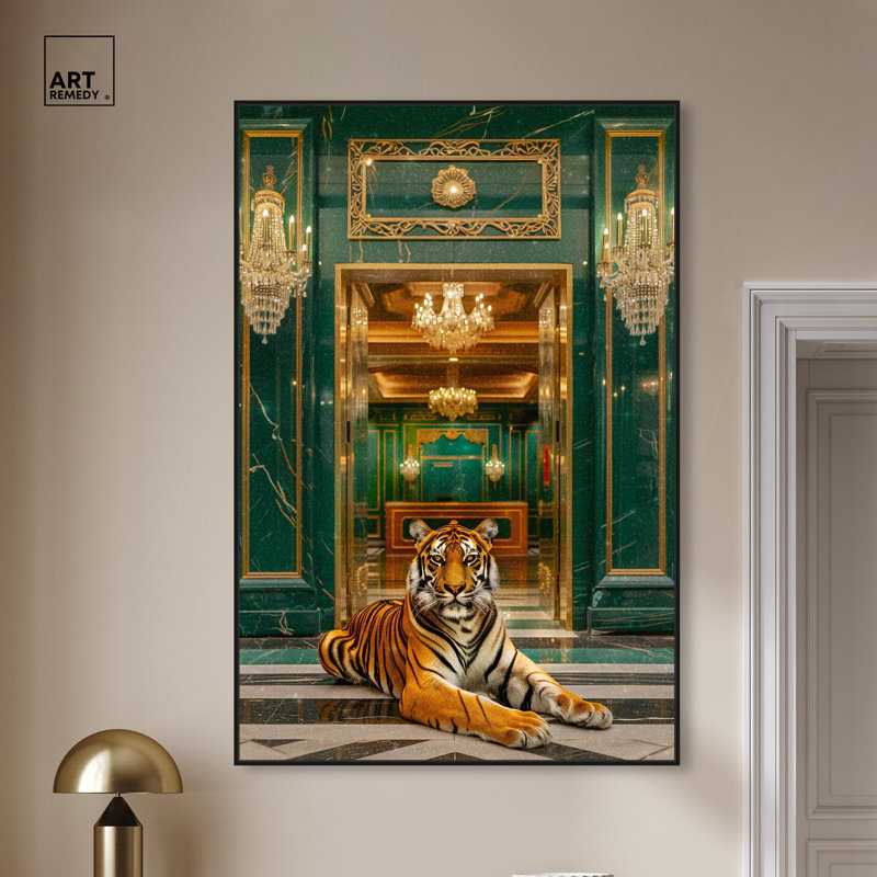 Art sur toile, art moderne, Cadre flottant noir, H 55 po x l 37 po