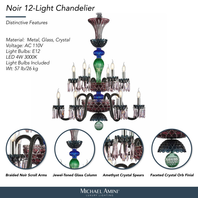 Noir 12-Light Chandelier
