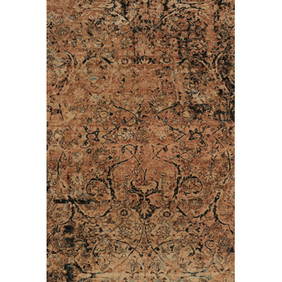 Rug & Kilim’S -Inspired Rug, Gold And Charcoal Abstract Florals