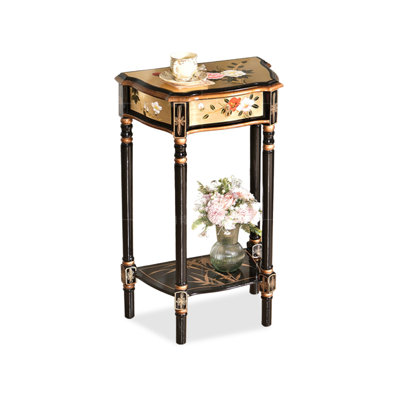 Gold Hand Painted Solid Birch Irregular Side Table