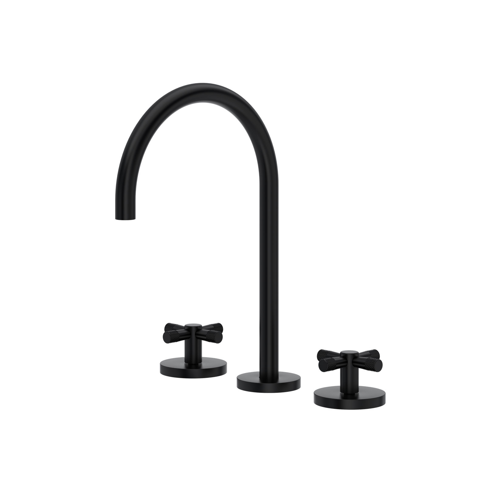 Terrell Widespread Lavatory Faucet With C-Spout, Matte Black