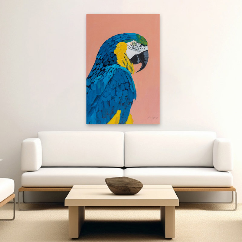 Blue And Gold Macaw - Animals Bird Black Blue, H 60 po x l 40 po
