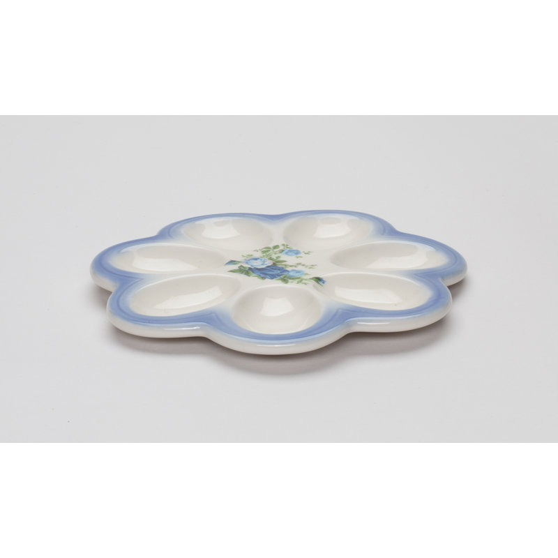 Easter Egg Plate With Blue Roses