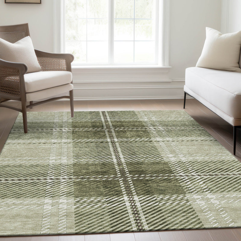 Premium Machine Washable Prisco Aloe Rug, Rectangle 5' x 7'6"