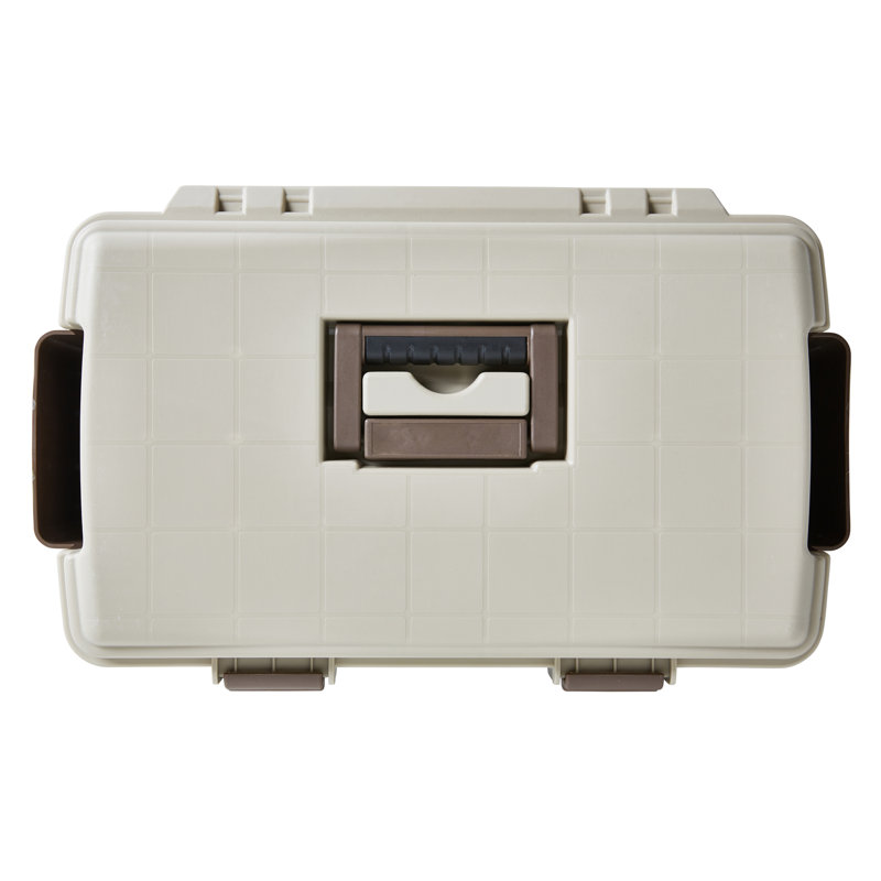 Brown and Beige Plastic Rolling Garden Storage Cart