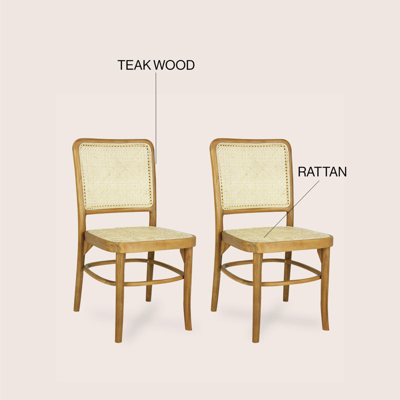 Remmie 17.72'' H Solid Wood Side Chair, Natural