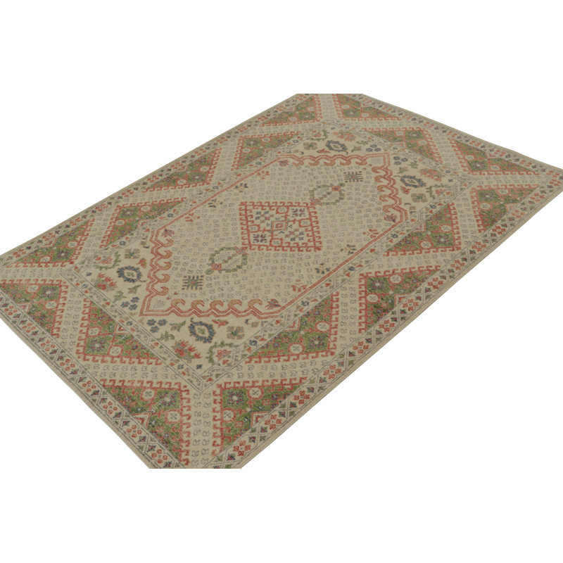 Distressed Homage Hand Knotted Wool Geometric Area Rug, Runner 3' x 12'