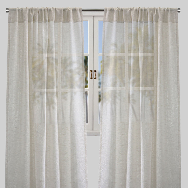 Morocco Sheer Curtains / Drapes Pair, 54" W x 84" L, Ivory