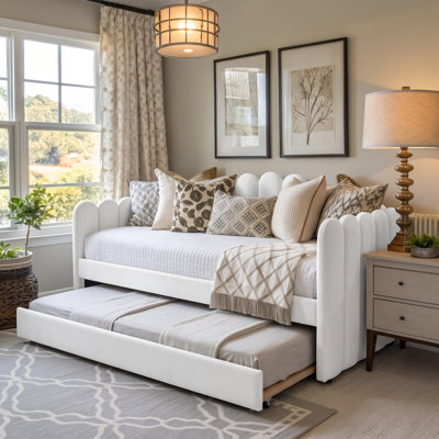 Cloudveil Upholstered Boucle Daybed with Trundle