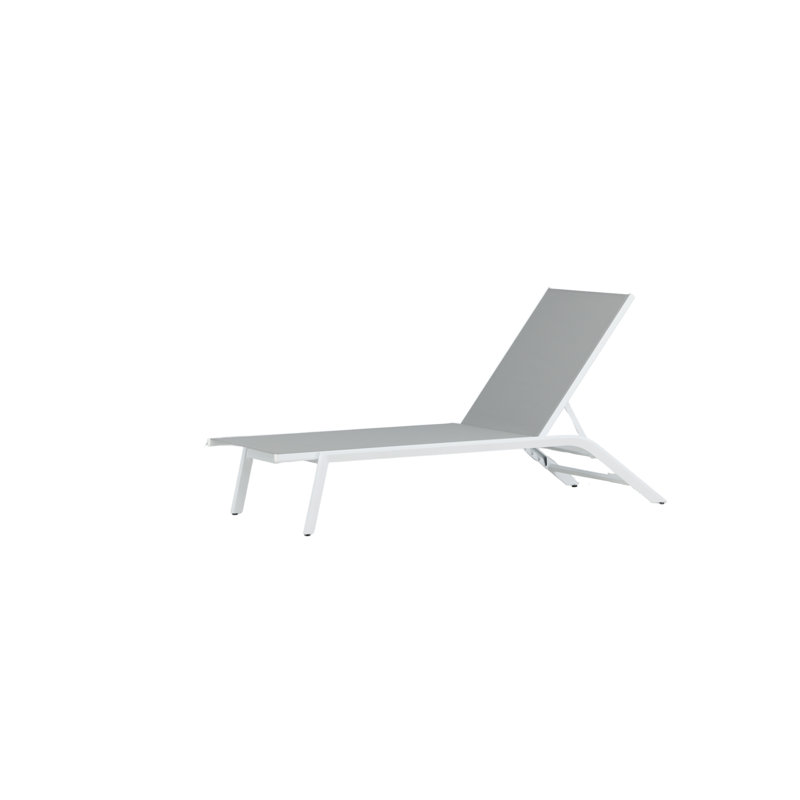 Fedele 196cm Long Reclining Single Sun Lounger, White