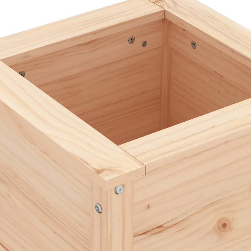 Bojana Wood Pot Planter, 39cm H x 40cm W x 40cm D, Brown, Pine