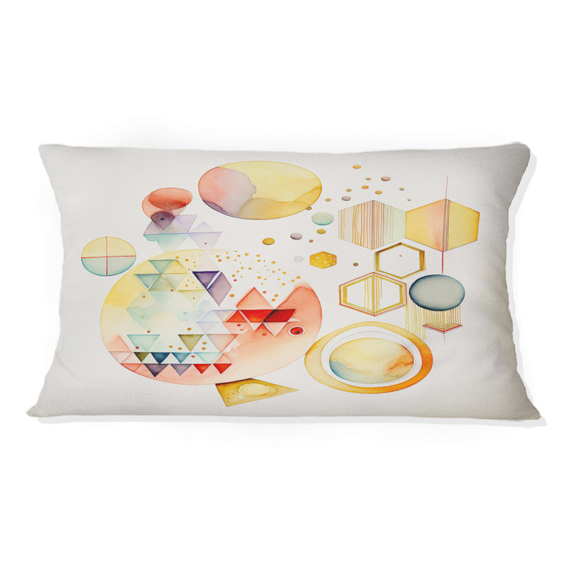 Multi-Color Multi Shape Abstract I - Abstract Geometric Printed Throw Pillow